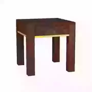 Lattice Design Dark Mango Wood End/Lamp Table with Gold Framing